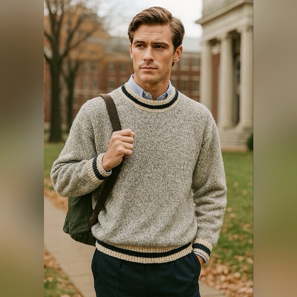 Other - Vintage Lakewoods Bay Wool Blend Heritage Marled Crew Neck Sweater Size XL EUC